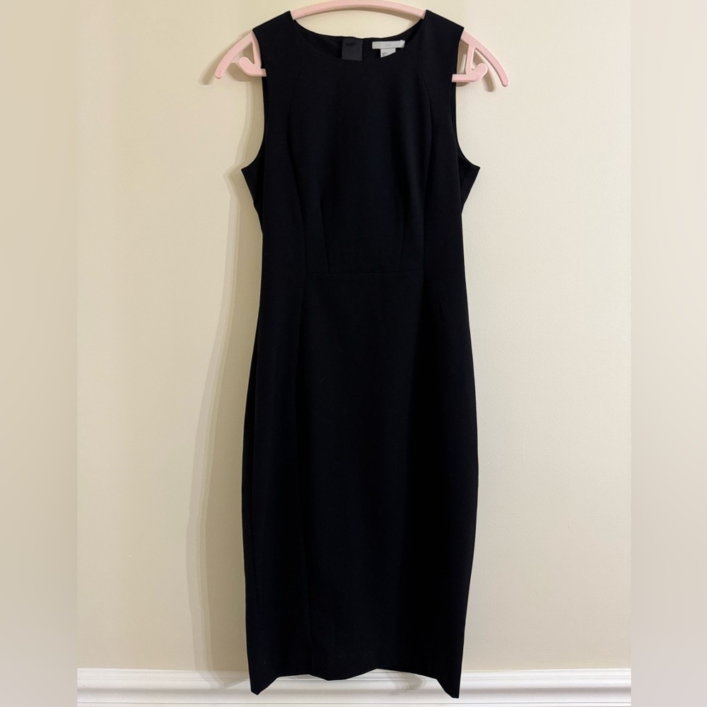 H&M Black Sleeveless Hourglass Midi Dress Size 6